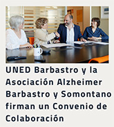 El Centro de la UNED de Barbastro y la Asociación Alzheimer Barbastro y Somontano firman un Convenio de Colaboración