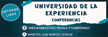 Imagen noticia 'Conferencia en la Universidad para Mayores de Barbastro, Fraga y Sabiñánigo'